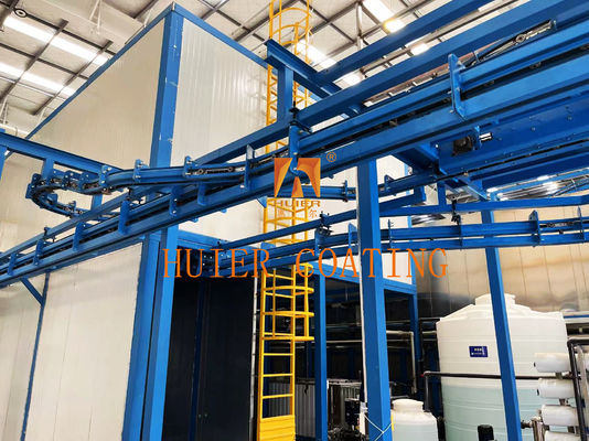 Ελεγχόμενο από PLC σύστημα κρεμαστού μεταφορέα από χάλυβα με κρεμάστρα αλυσίδας